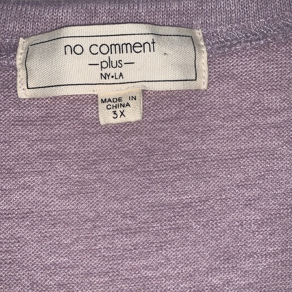 No Comment plus size woman 3X sweater shirt long sleeve lavender color - Picture 4 of 5